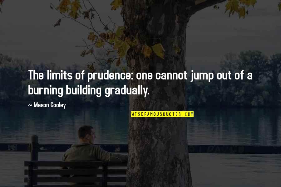 Shay Butler Quotes By Mason Cooley: The limits of prudence: one cannot jump out
