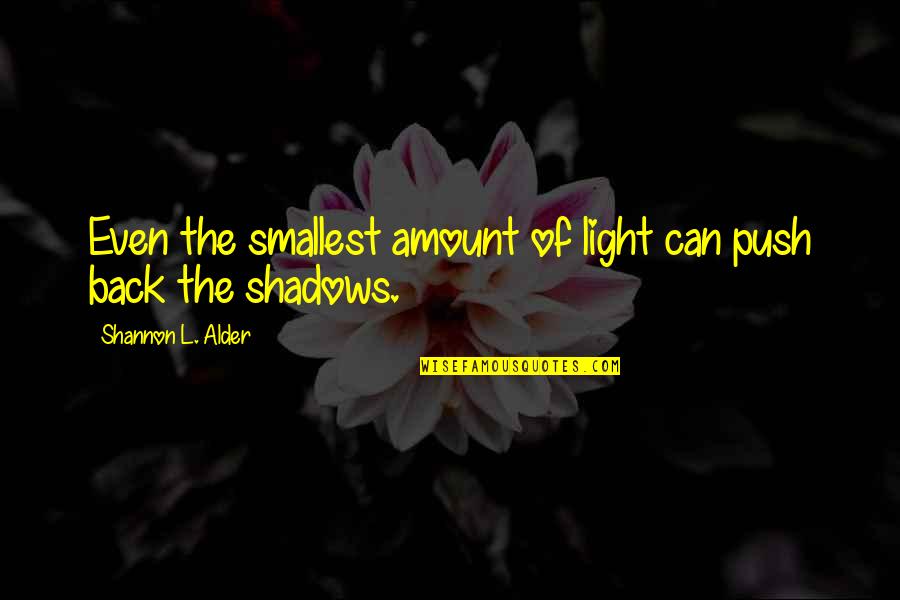 Shayden Bertagnolli Quotes By Shannon L. Alder: Even the smallest amount of light can push