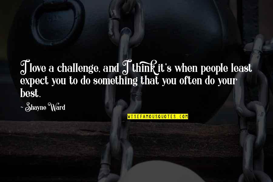 Shayne Quotes By Shayne Ward: I love a challenge, and I think it's Shayne Quotes By Shayne Ward: I love a challenge, and I think it's