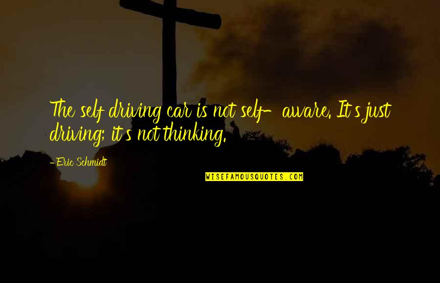 Shaytards Inspirational Quotes By Eric Schmidt: The self driving car is not self-aware. It's