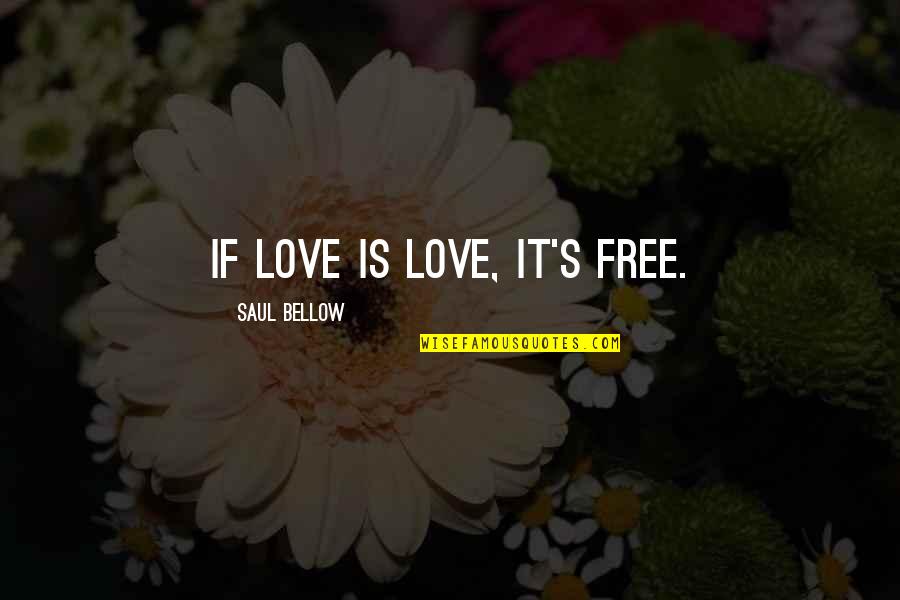 Shazzer Bridget Quotes By Saul Bellow: If love is love, it's free.