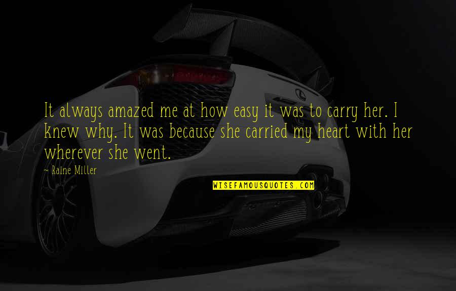 She Always With Me Quotes By Raine Miller: It always amazed me at how easy it She Always With Me Quotes By Raine Miller: It always amazed me at how easy it