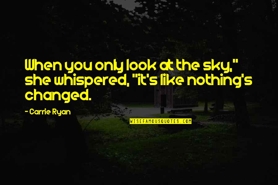 She Changed You Quotes By Carrie Ryan: When you only look at the sky," she