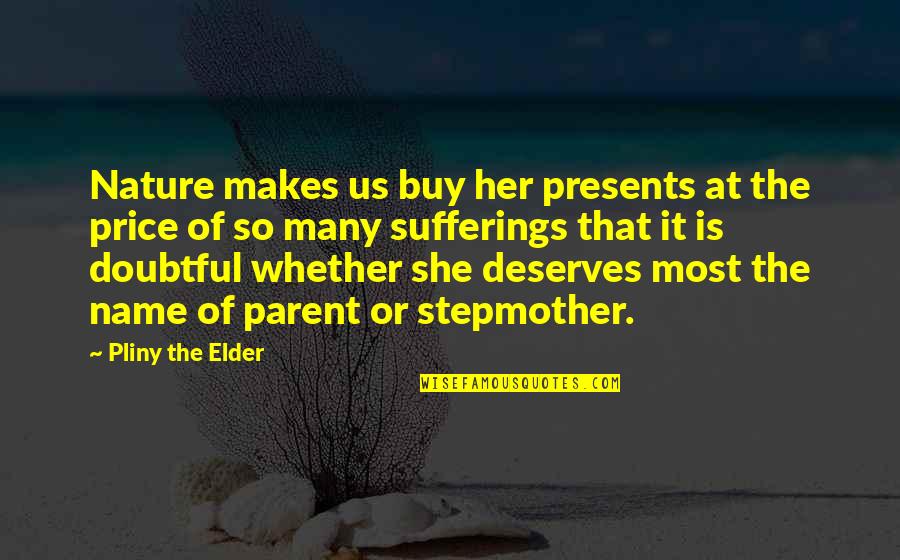 She Deserves Quotes By Pliny The Elder: Nature makes us buy her presents at the