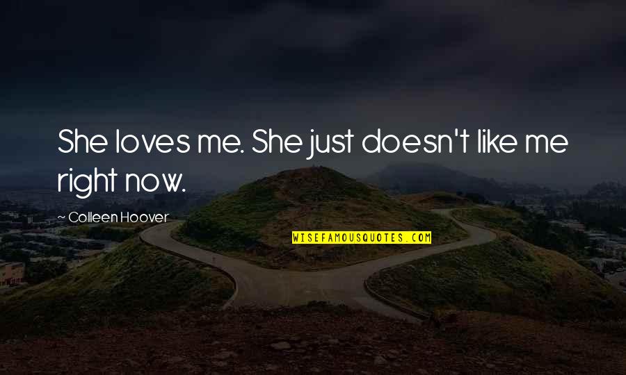 She Doesn't Like Me Quotes By Colleen Hoover: She loves me. She just doesn't like me