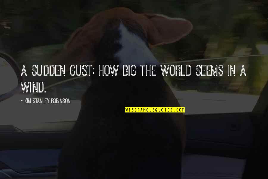 She Goes Silent Quotes By Kim Stanley Robinson: A sudden gust: How big the world seems