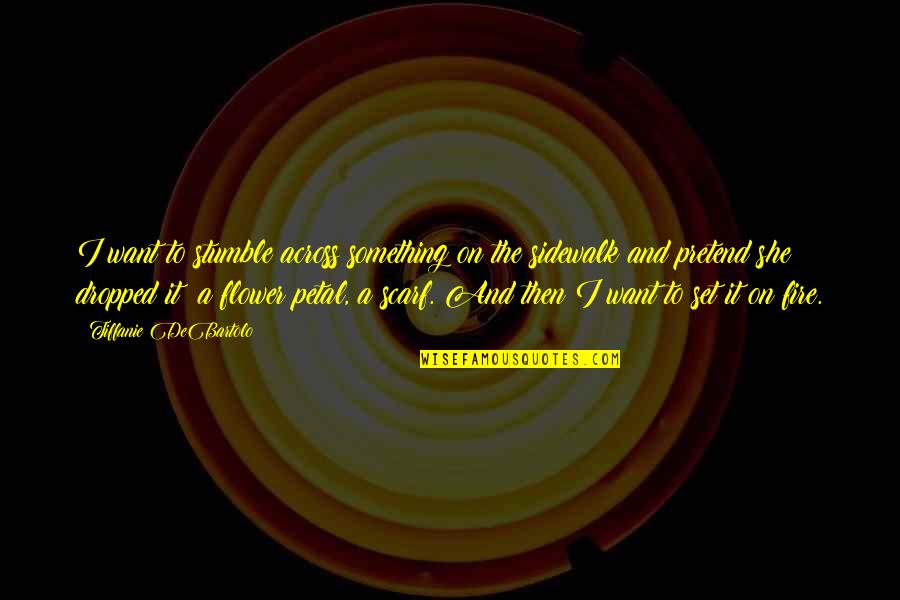 She Is A Flower Quotes By Tiffanie DeBartolo: I want to stumble across something on the