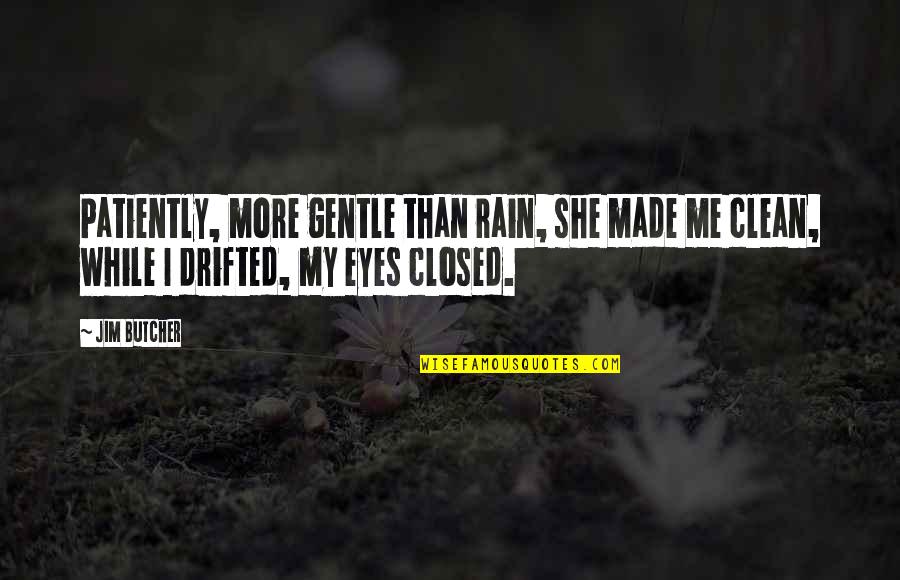 She Is Gentle Quotes By Jim Butcher: Patiently, more gentle than rain, she made me