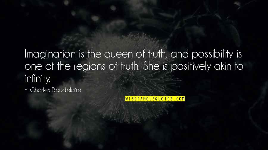 She Is The Queen Quotes By Charles Baudelaire: Imagination is the queen of truth, and possibility