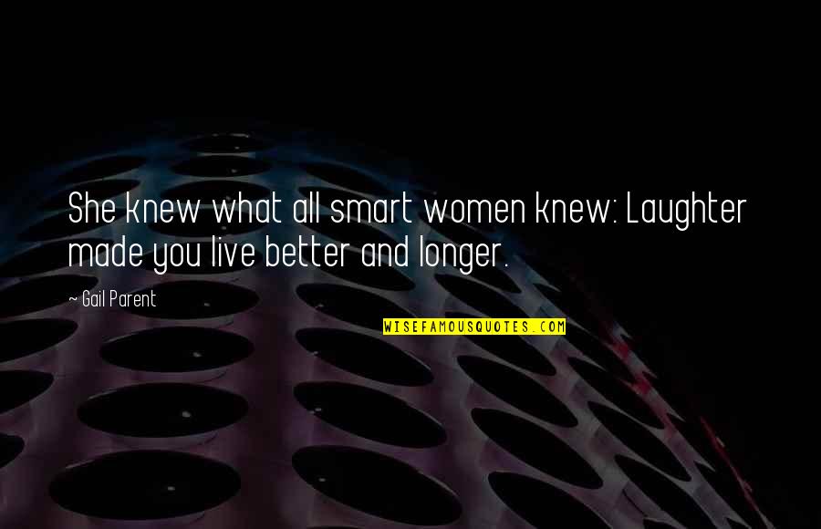 She Knew Better Quotes By Gail Parent: She knew what all smart women knew: Laughter