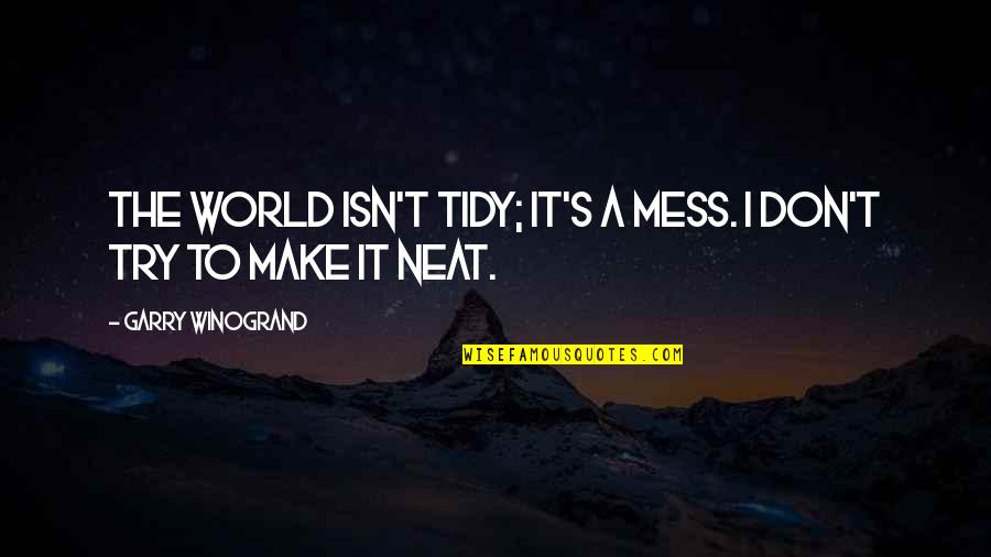 She Overcame Quotes By Garry Winogrand: The world isn't tidy; it's a mess. I