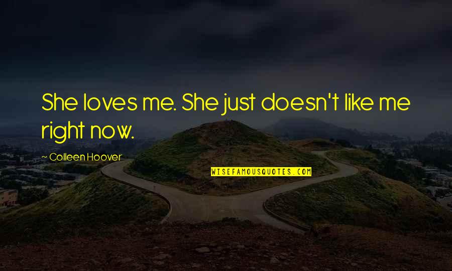 She Really Loves You Quotes By Colleen Hoover: She loves me. She just doesn't like me