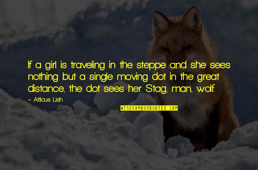 She Sees Quotes By Atticus Lish: If a girl is traveling in the steppe