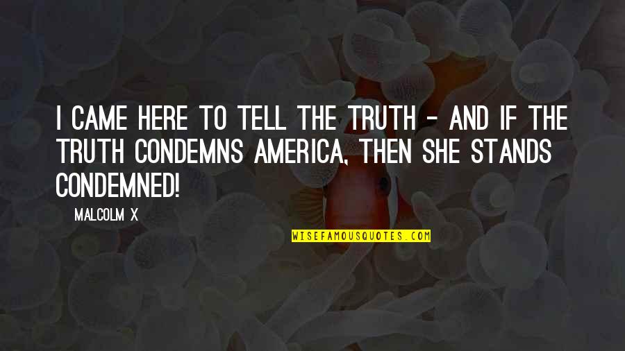 She Stands Out Quotes By Malcolm X: I came here to tell the truth -