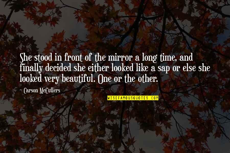 She Stood Quotes By Carson McCullers: She stood in front of the mirror a She Stood Quotes By Carson McCullers: She stood in front of the mirror a