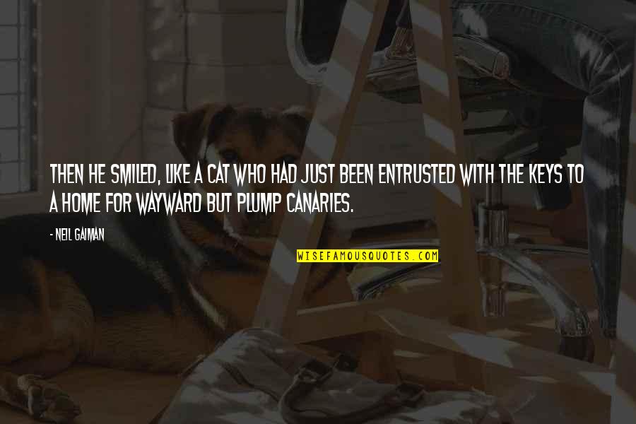 She Takes Me For Granted Quotes By Neil Gaiman: Then he smiled, like a cat who had