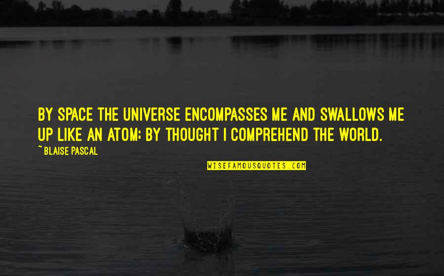 She Thinks I'm Stupid Quotes By Blaise Pascal: By space the universe encompasses me and swallows