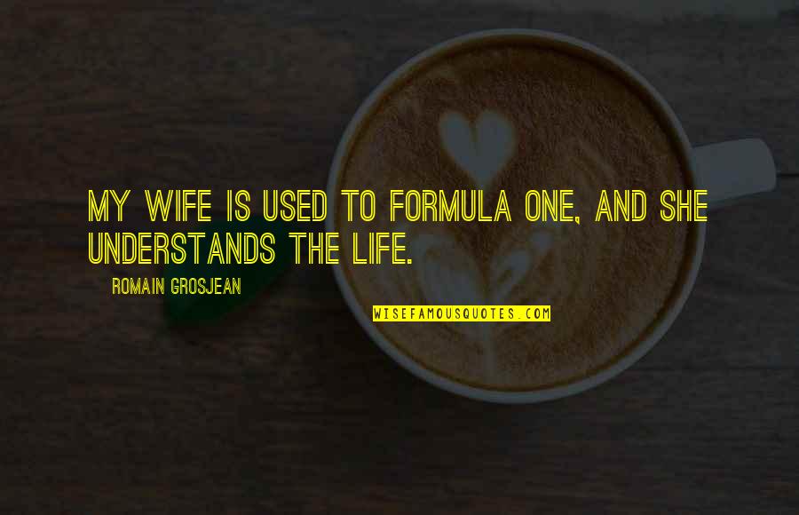 She Used To Quotes By Romain Grosjean: My wife is used to Formula One, and