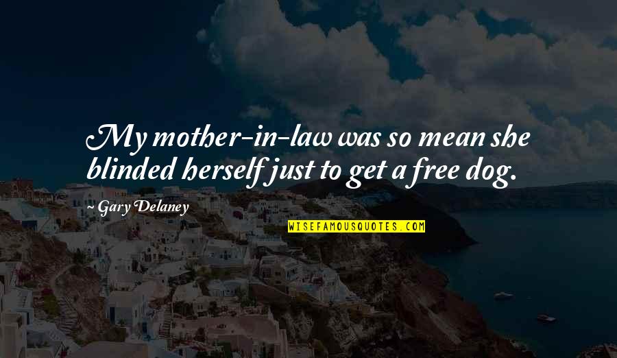 She Was Free Quotes By Gary Delaney: My mother-in-law was so mean she blinded herself