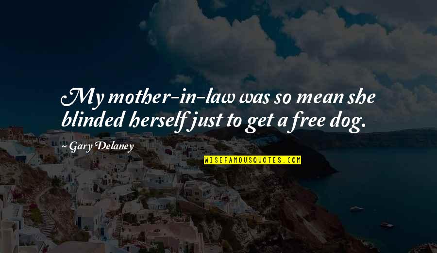 She Was Free Quotes By Gary Delaney: My mother-in-law was so mean she blinded herself