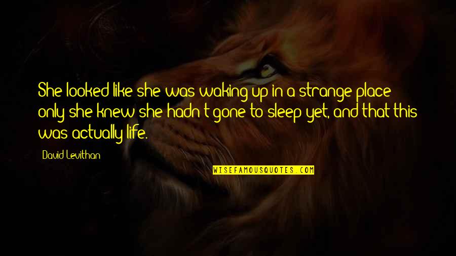 She Was Gone Quotes By David Levithan: She looked like she was waking up in