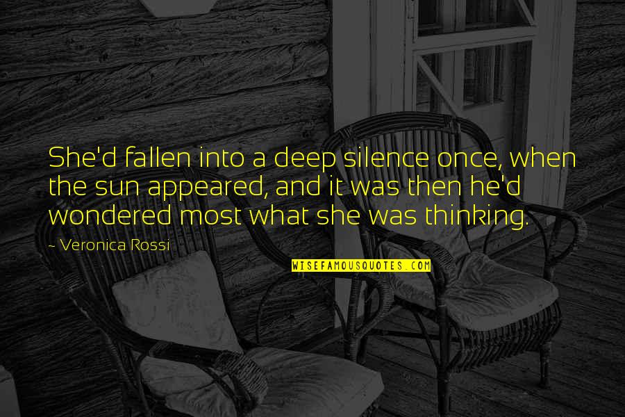 She Wondered Quotes By Veronica Rossi: She'd fallen into a deep silence once, when