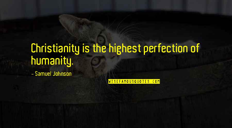 Shear Madness Quotes By Samuel Johnson: Christianity is the highest perfection of humanity. Shear Madness Quotes By Samuel Johnson: Christianity is the highest perfection of humanity.