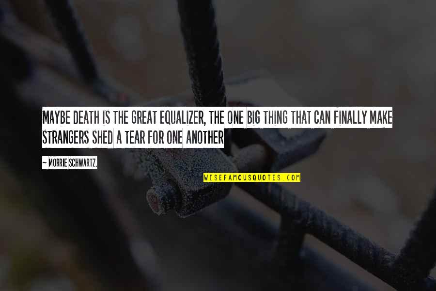 Shed A Tear Quotes By Morrie Schwartz.: Maybe death is the great equalizer, the one