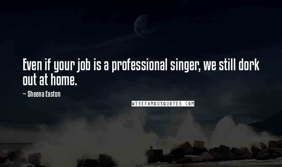 Sheena Easton quotes: Even if your job is a professional singer, we still dork out at home.