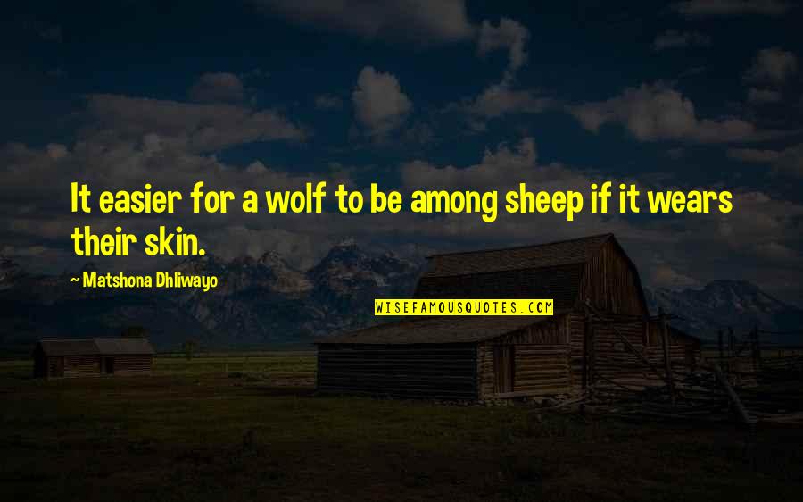 Sheep And Wolf Quotes By Matshona Dhliwayo: It easier for a wolf to be among