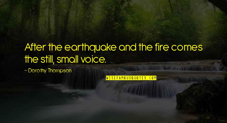Sheeping Quotes By Dorothy Thompson: After the earthquake and the fire comes the Sheeping Quotes By Dorothy Thompson: After the earthquake and the fire comes the
