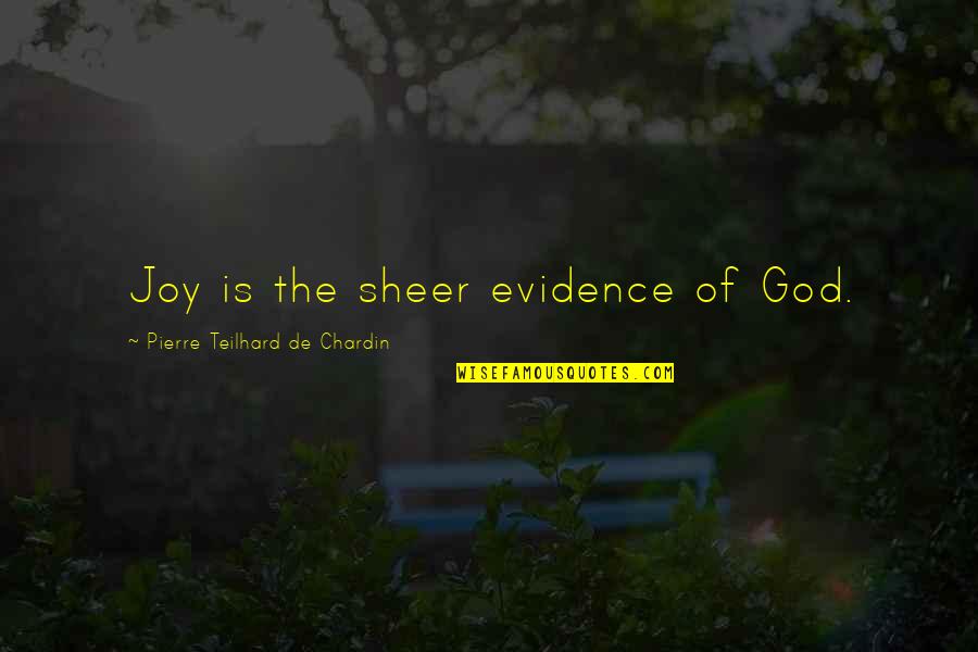 Sheer Joy Quotes By Pierre Teilhard De Chardin: Joy is the sheer evidence of God.