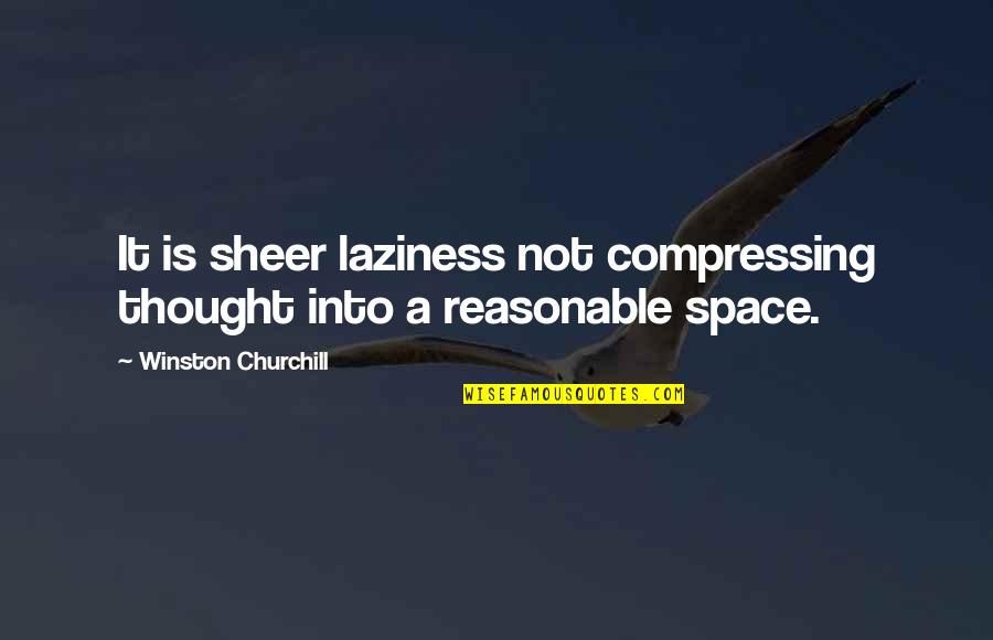 Sheer Quotes By Winston Churchill: It is sheer laziness not compressing thought into