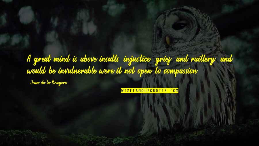 Sheerid Quotes By Jean De La Bruyere: A great mind is above insults, injustice, grief, Sheerid Quotes By Jean De La Bruyere: A great mind is above insults, injustice, grief,