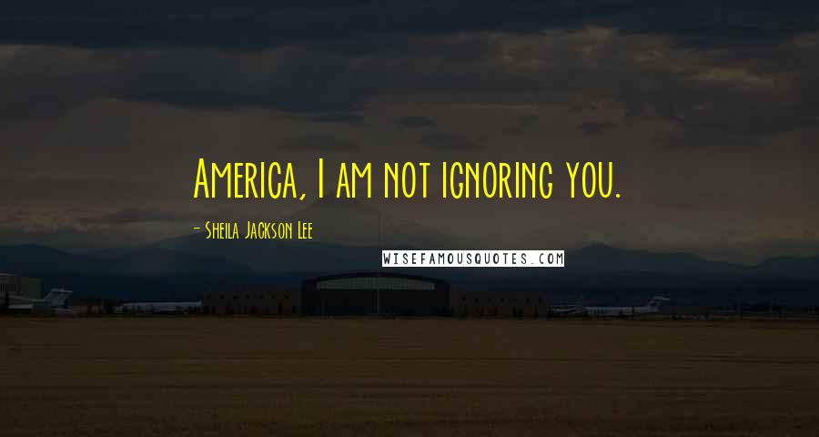 Sheila Jackson Lee quotes: America, I am not ignoring you.