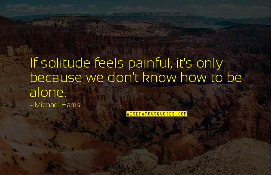 Sheila Shay Quotes By Michael Harris: If solitude feels painful, it's only because we