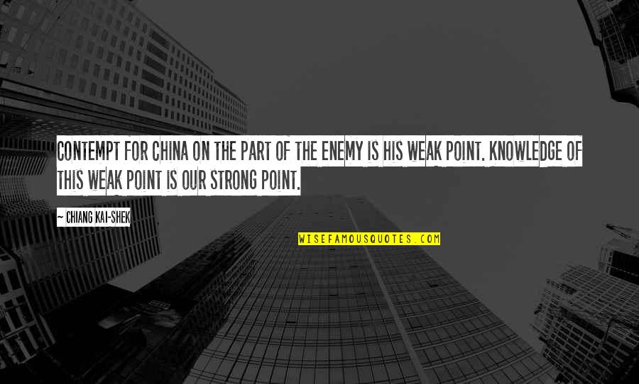 Shek Quotes By Chiang Kai-shek: Contempt for China on the part of the