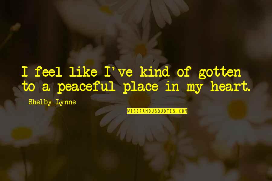 Shelby Lynne Quotes By Shelby Lynne: I feel like I've kind of gotten to