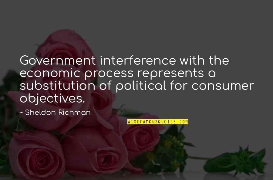 Sheldon Quotes By Sheldon Richman: Government interference with the economic process represents a