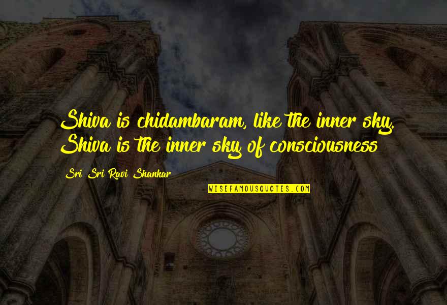 Shelled Quotes By Sri Sri Ravi Shankar: Shiva is chidambaram, like the inner sky. Shiva