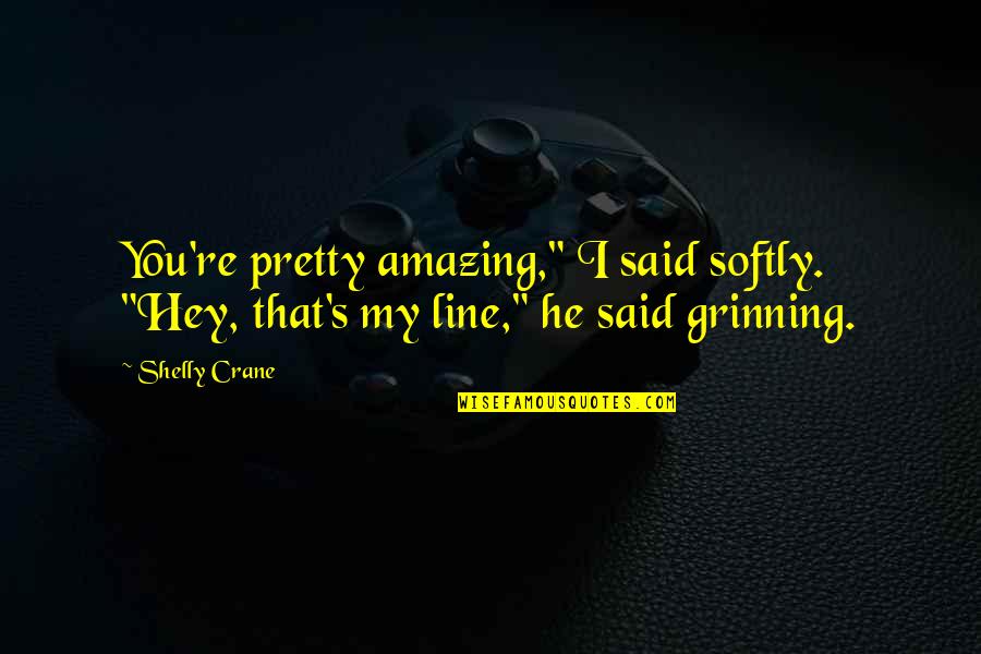 Shelly Crane Quotes By Shelly Crane: You're pretty amazing," I said softly. "Hey, that's