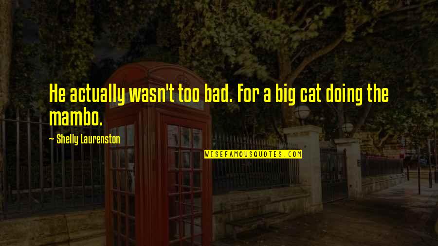 Shelly Quotes By Shelly Laurenston: He actually wasn't too bad. For a big Shelly Quotes By Shelly Laurenston: He actually wasn't too bad. For a big