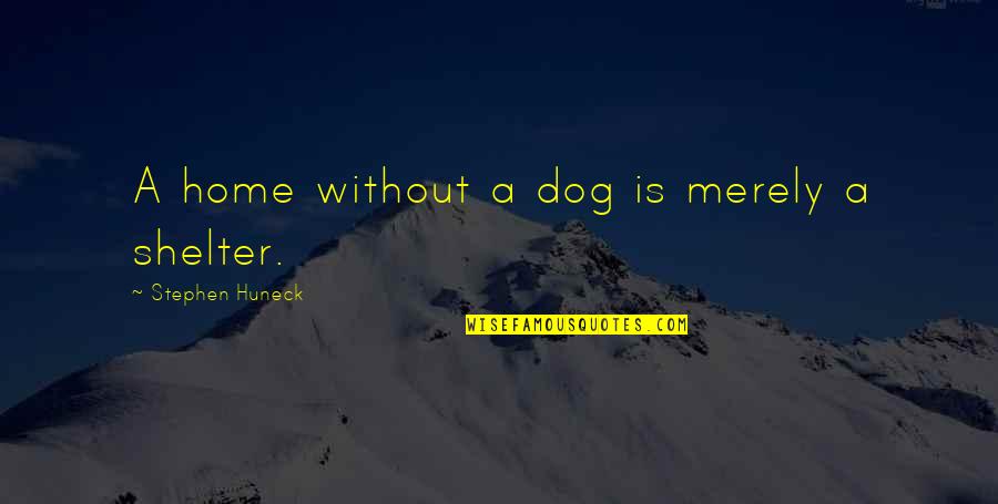 Shelter Dog Quotes By Stephen Huneck: A home without a dog is merely a