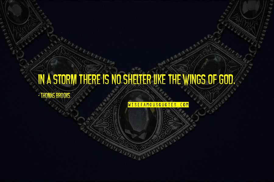 Shelter From The Storm Quotes By Thomas Brooks: In a storm there is no shelter like Shelter From The Storm Quotes By Thomas Brooks: In a storm there is no shelter like