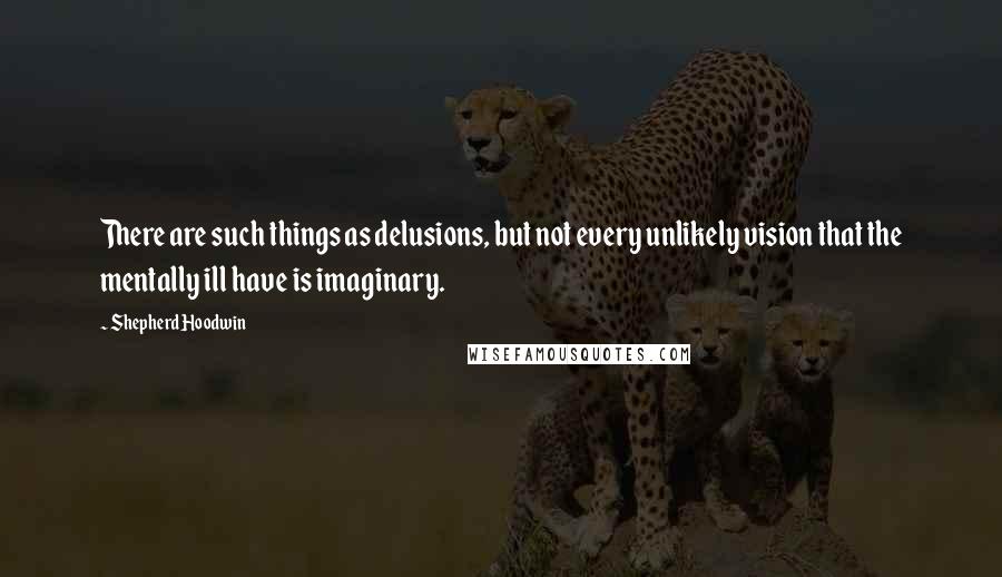 Shepherd Hoodwin quotes: There are such things as delusions, but not every unlikely vision that the mentally ill have is imaginary.