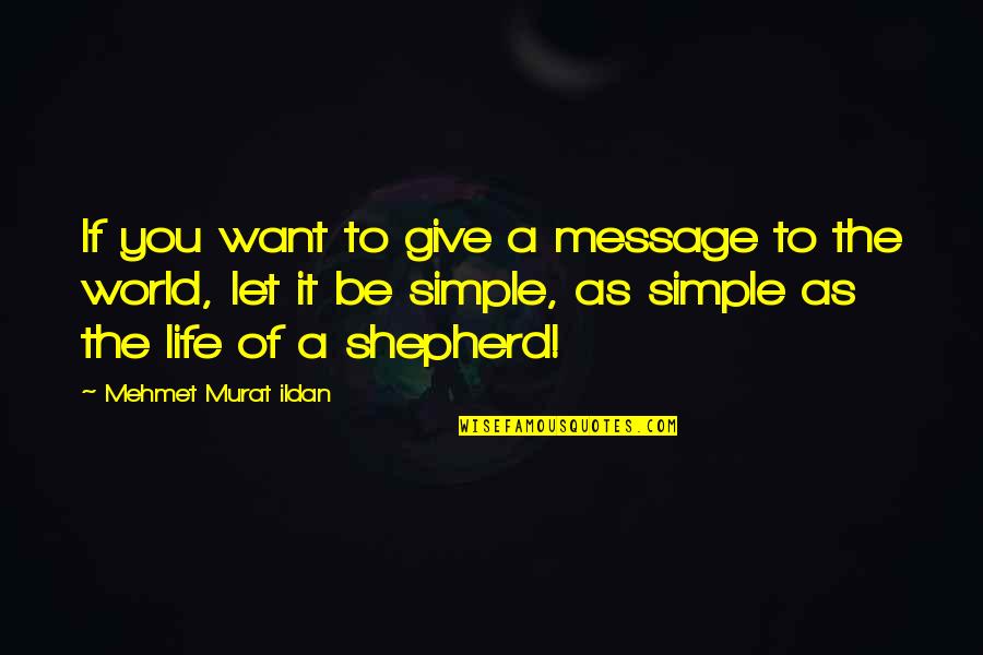 Shepherds Quotes By Mehmet Murat Ildan: If you want to give a message to