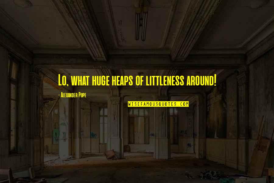 Shepherdson Real Estate Quotes By Alexander Pope: Lo, what huge heaps of littleness around!