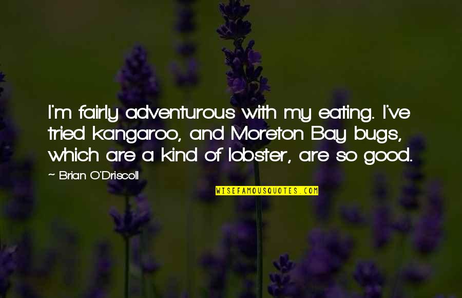 Shepstone And Wylie Quotes By Brian O'Driscoll: I'm fairly adventurous with my eating. I've tried