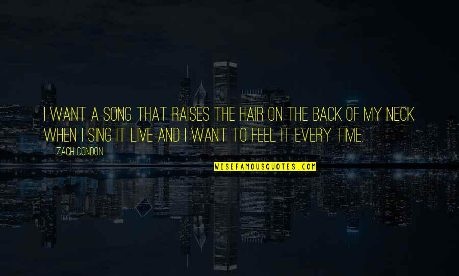 Shereese Desire Quotes By Zach Condon: I want a song that raises the hair