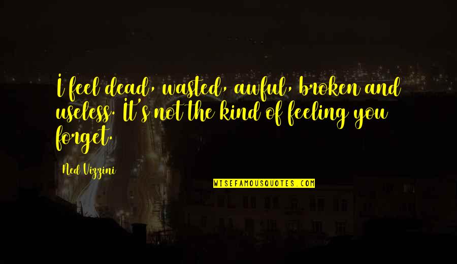 Sheremeta Quotes By Ned Vizzini: I feel dead, wasted, awful, broken and useless. Sheremeta Quotes By Ned Vizzini: I feel dead, wasted, awful, broken and useless.